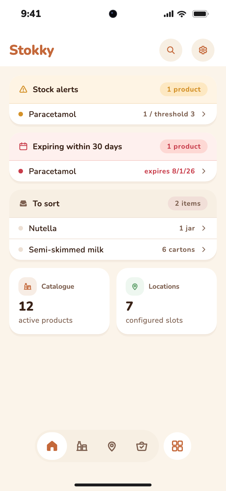 Stokky dashboard