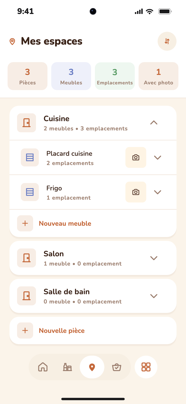 Mes emplacements