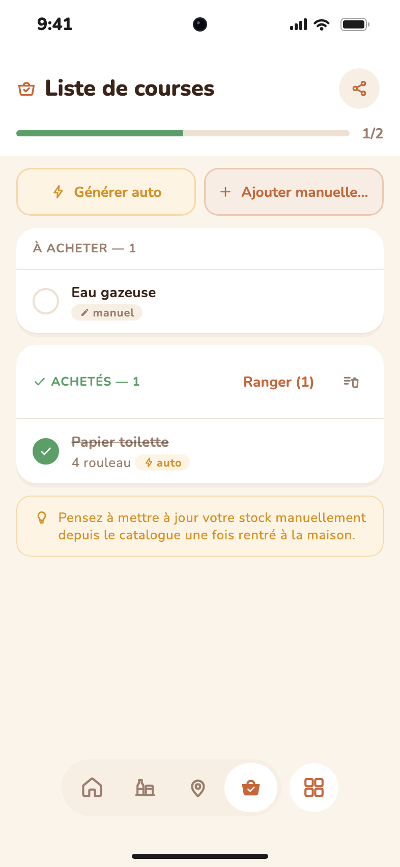 Liste de courses